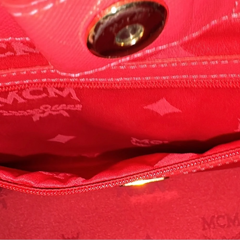 MCM Vibrant Pink Shoulder Bag with Gold Accents with COA - Picture 9 of 16